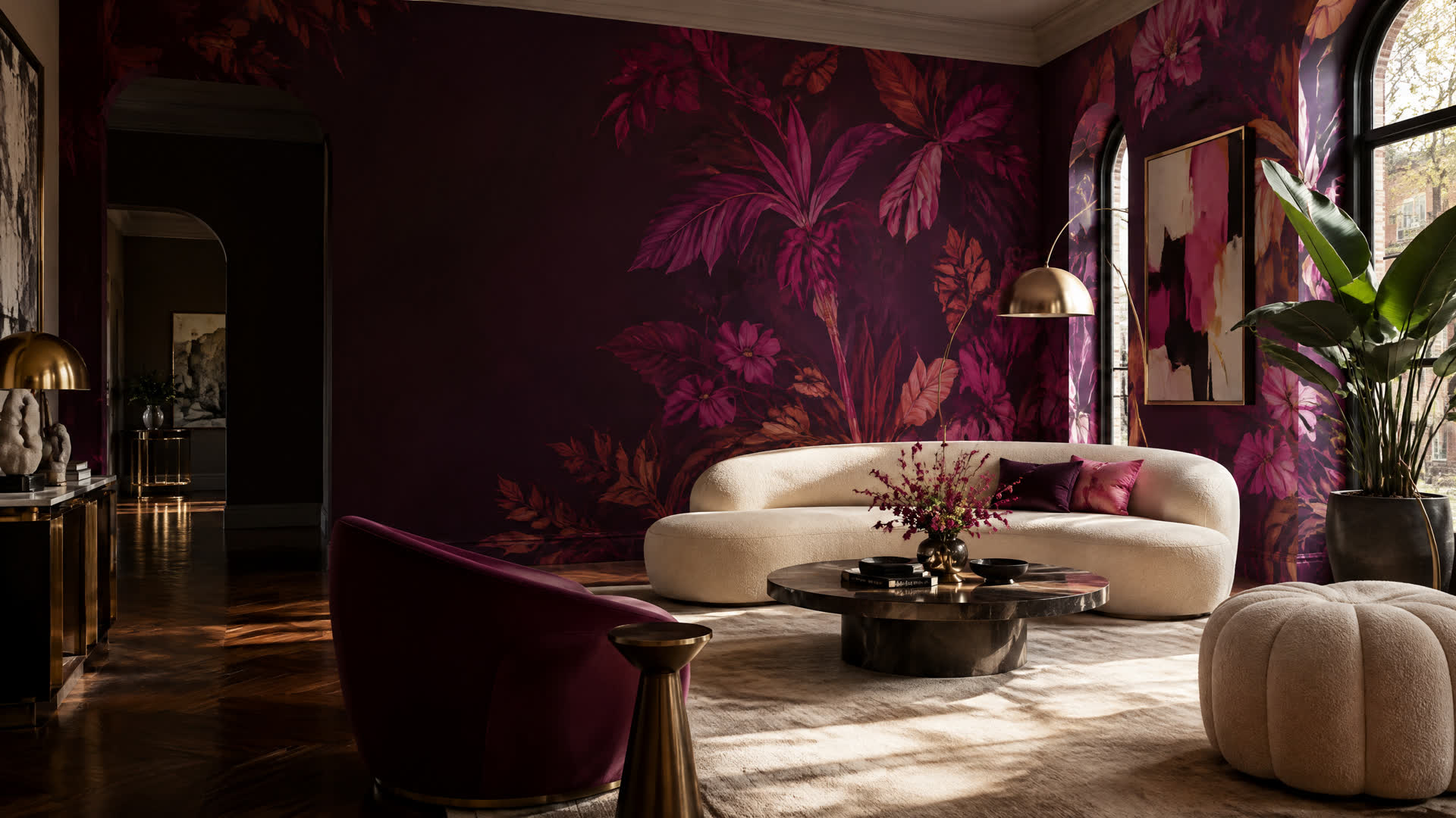 Professional interior featuring expertly installed wallpaper by Massachusetts Surface